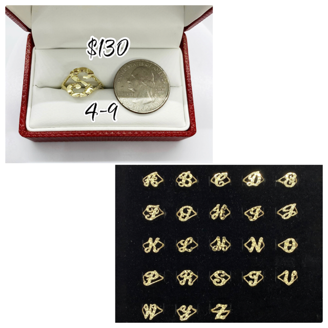 Slim Nugget Initial Ring