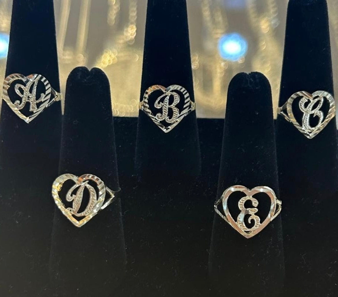 10K Gold Heart Initial