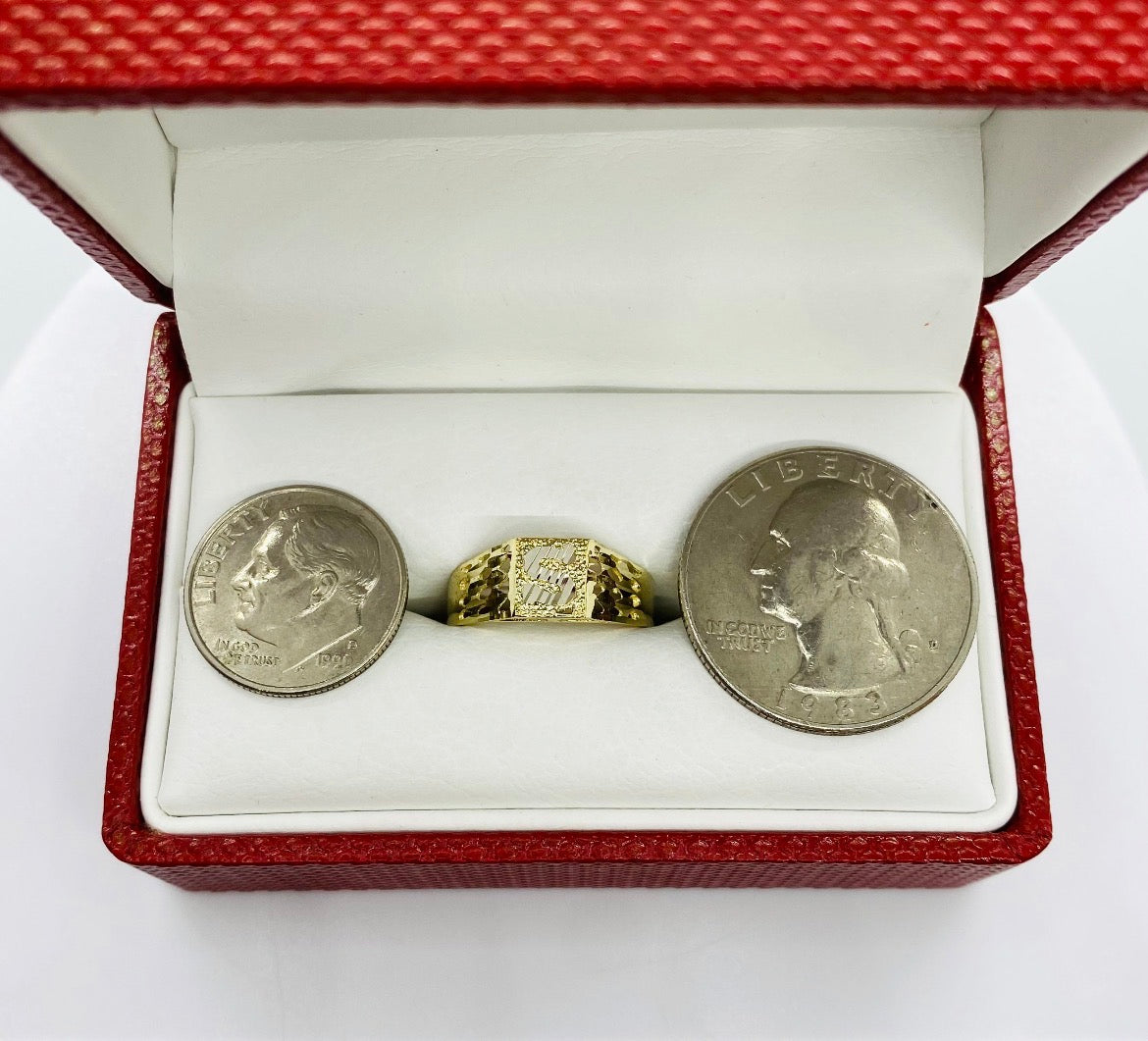 Diamond Cut 10K Ring