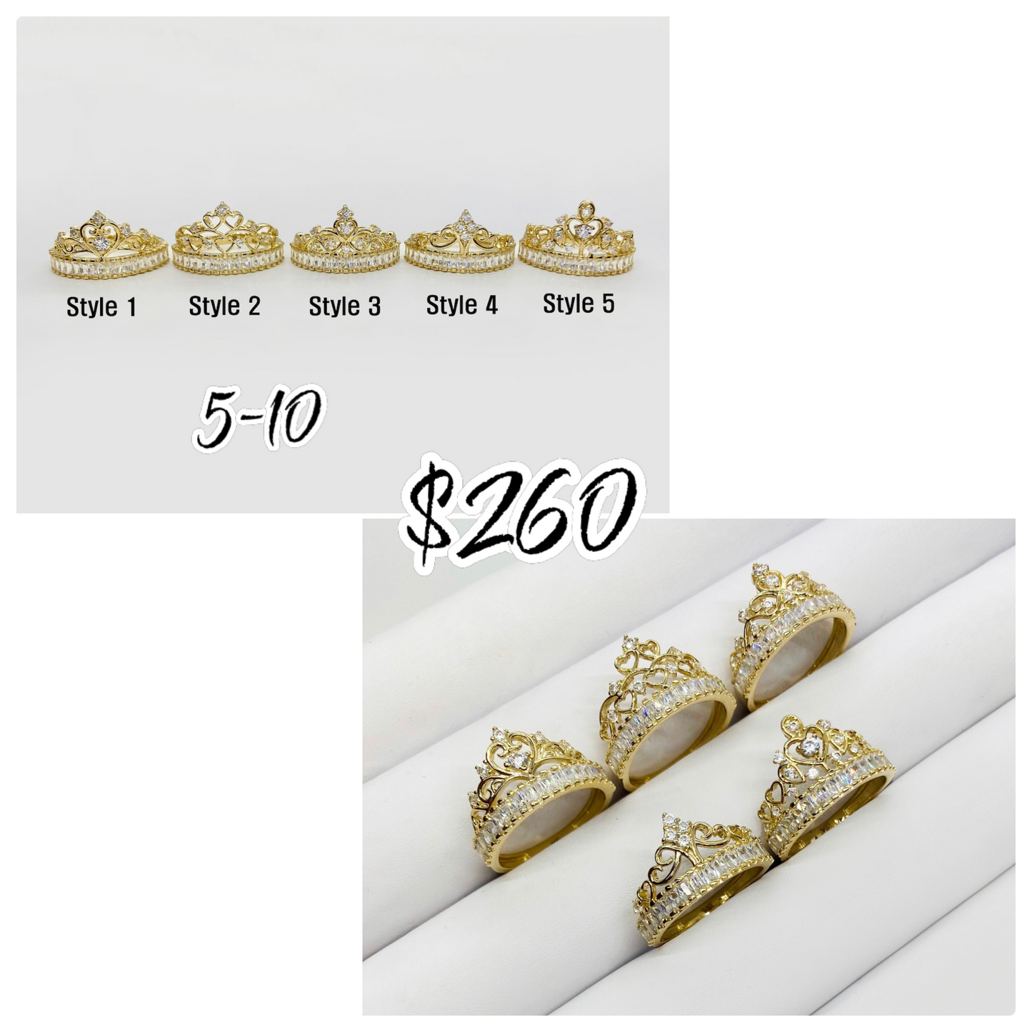 14k Crown CZ Ring