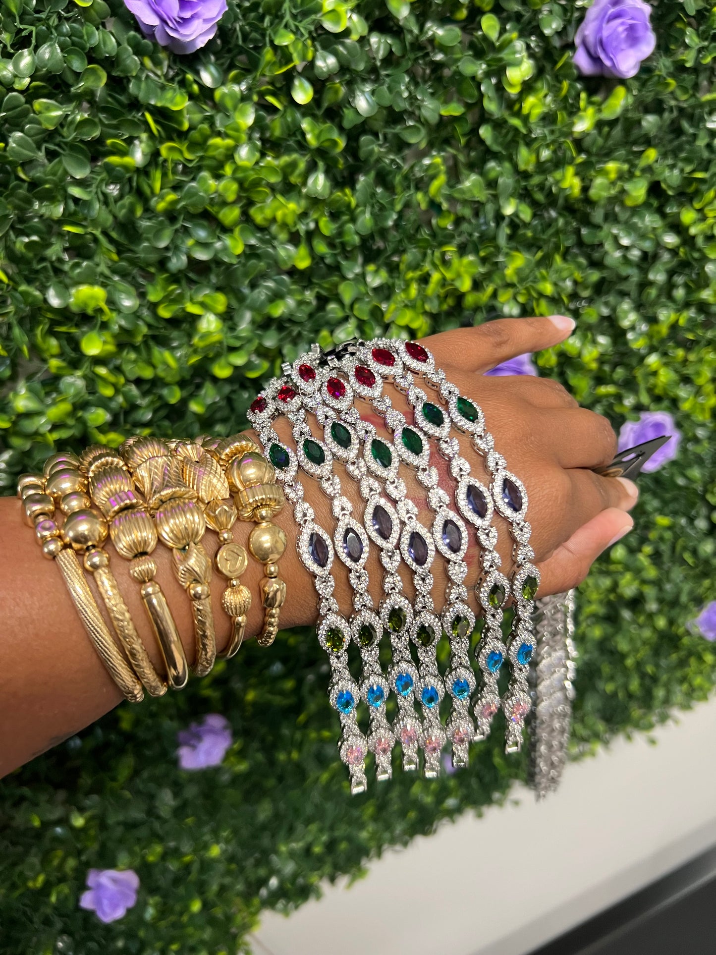 Silver Color Stone Bracelet