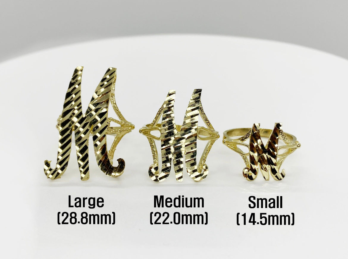 10K Gold Small Initial Cursive Ring