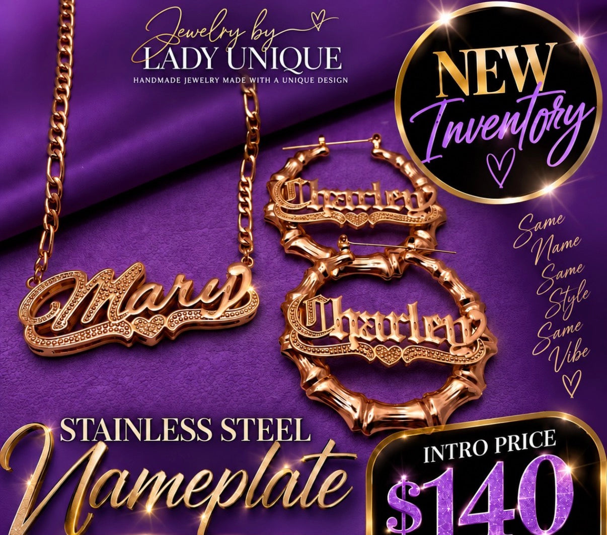 Stainless Steel Nameplate Set