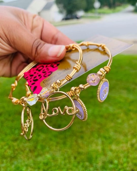 Charm Wire Bangle Set