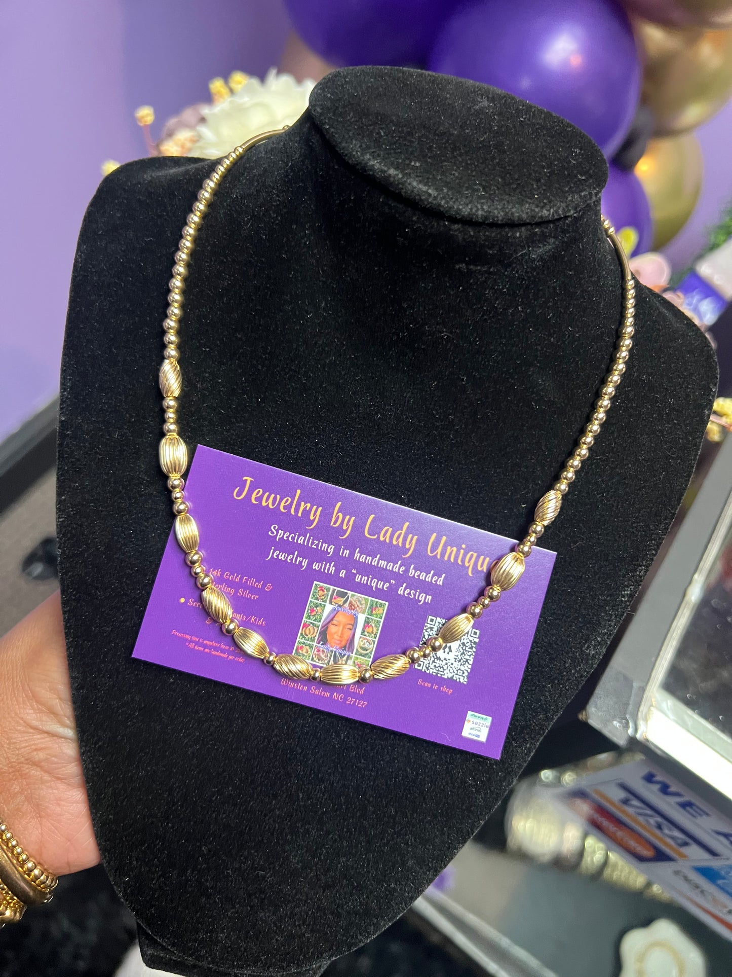 All Gold Beaded Chain