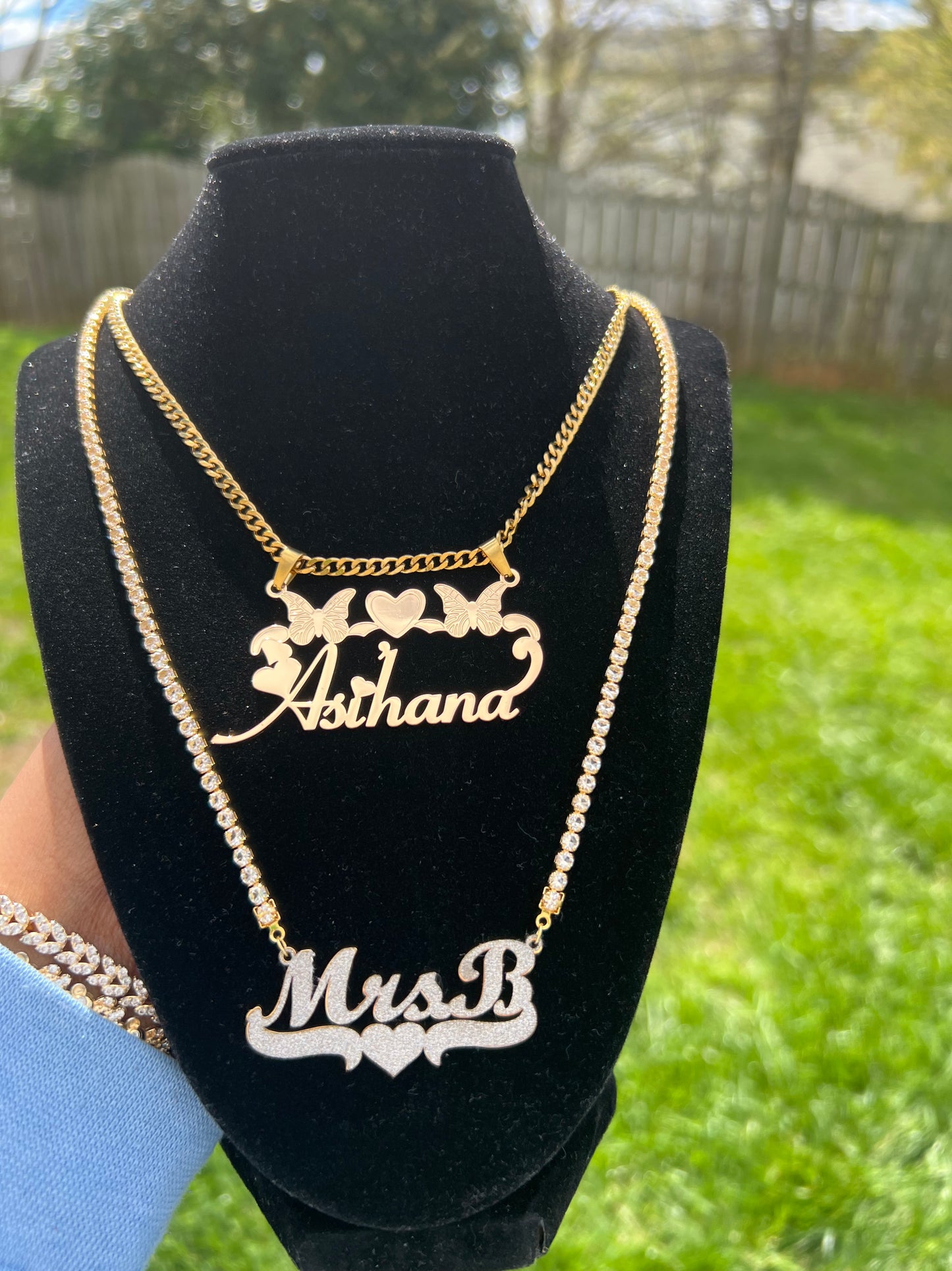 Stainless Steel Nameplate w/Butterflies