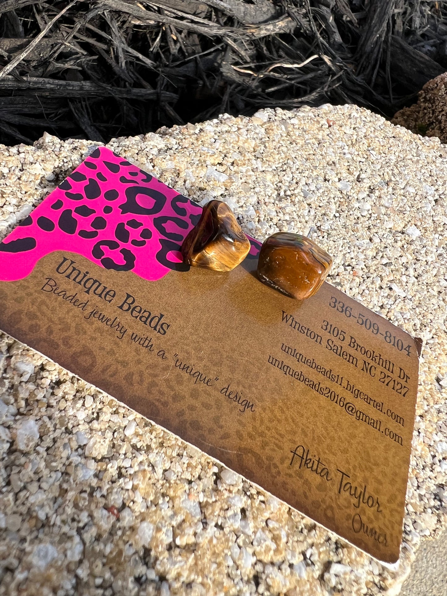 Tumbled Gemstone Stud Earrings