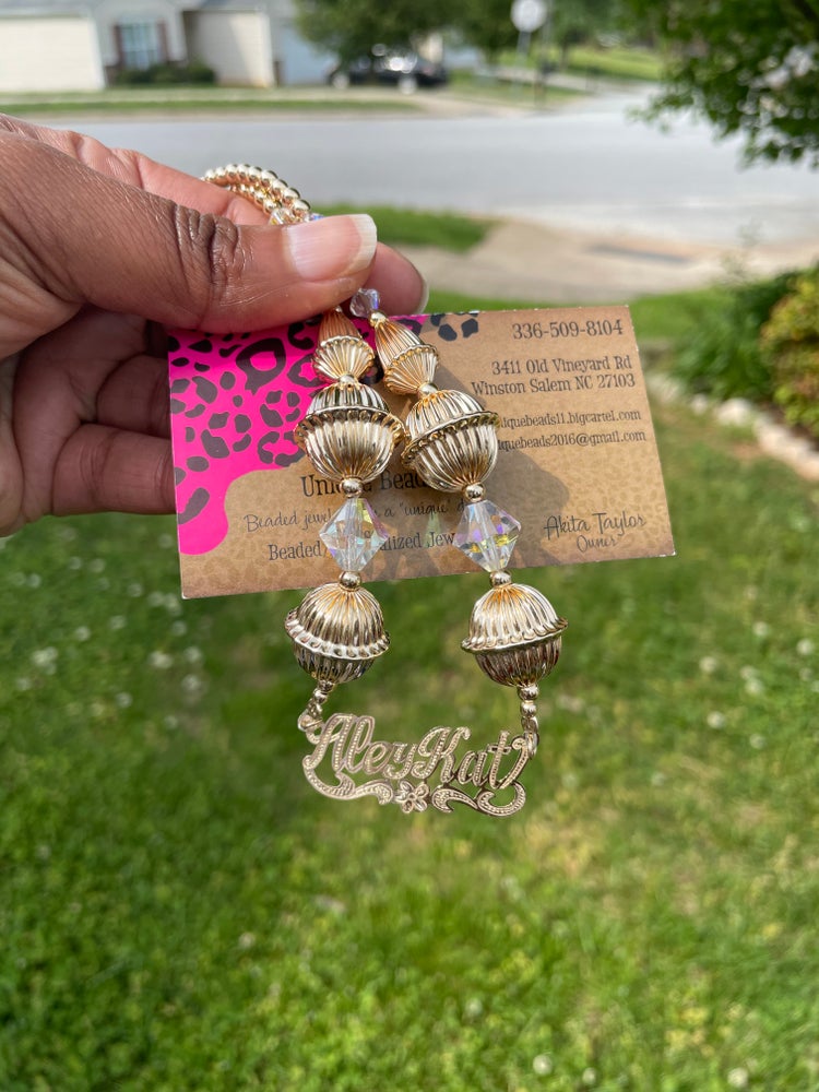 Nameplate Beaded 2 Piece Set