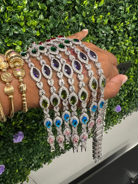 Silver Color Stone Bracelet