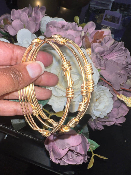 Textured Handmade Wire Bangle Set