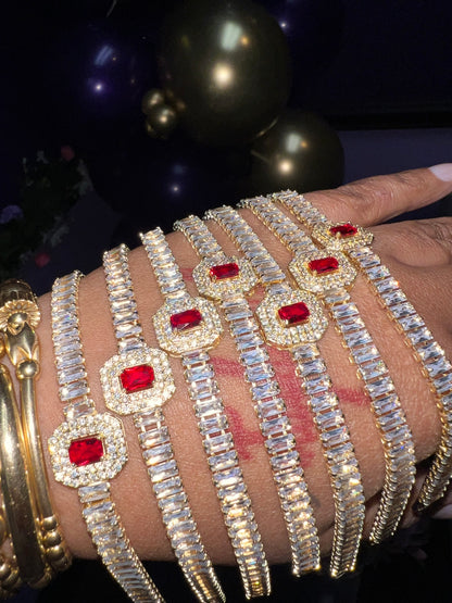 Garnet Baguette Bracelet