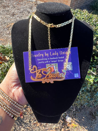 Stainless Steel Heart Nameplate