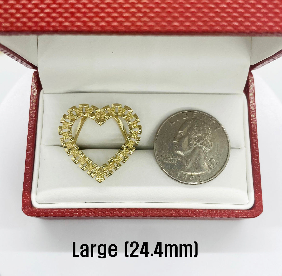 10K Gold Rollie Heart Ring Medium or Large