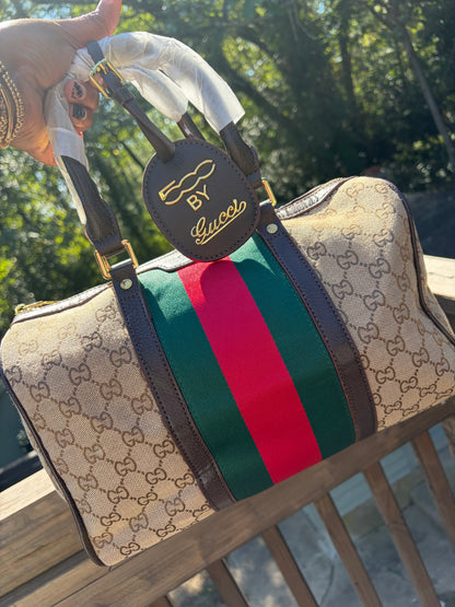 Red Stripe Medium Duffle Style Bag