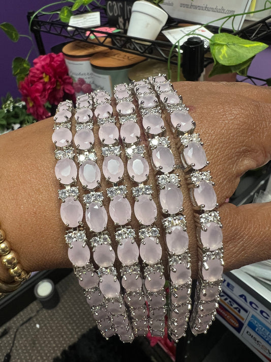 Silver Baby Pink Stone