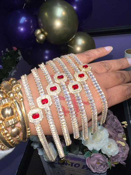 Garnet Baguette Bracelet