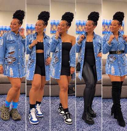 Heavy Denim Tshirt Dress/Jacket