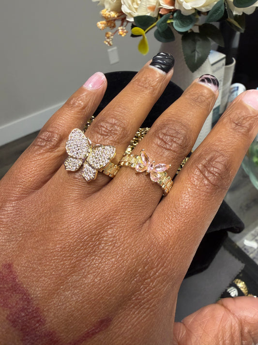 Roulette Butterfly Ring Set