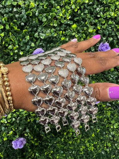 Silver Bubble Heart Bracelet