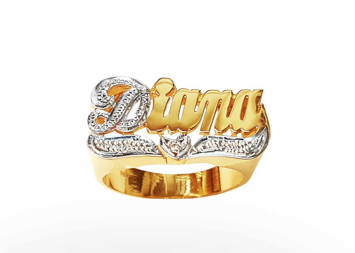 10K 2Tone Nameplate Ring