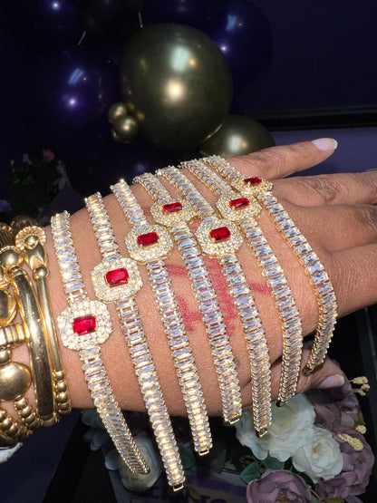 Garnet Baguette Bracelet
