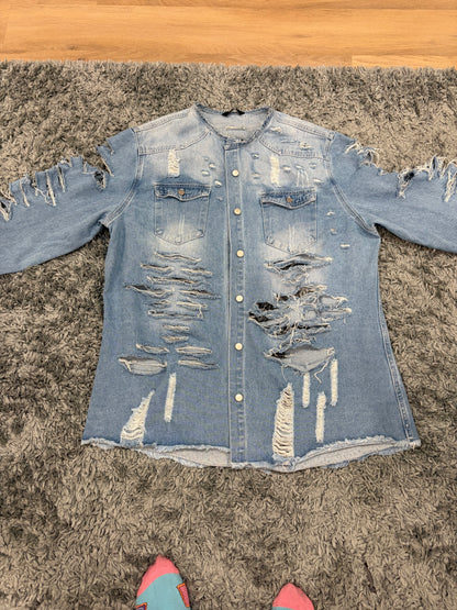 Heavy Denim Tshirt Dress/Jacket