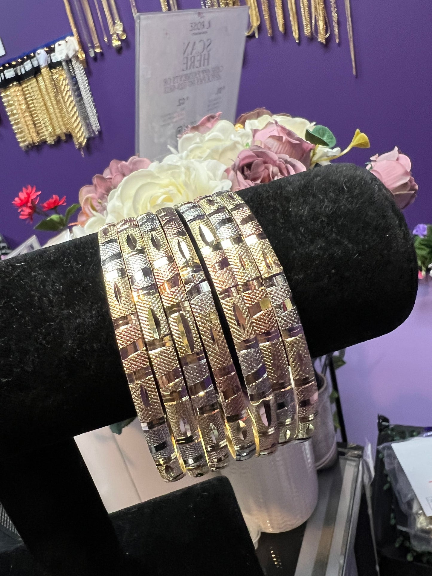 Tri Color Fluffy Wrist Bangle