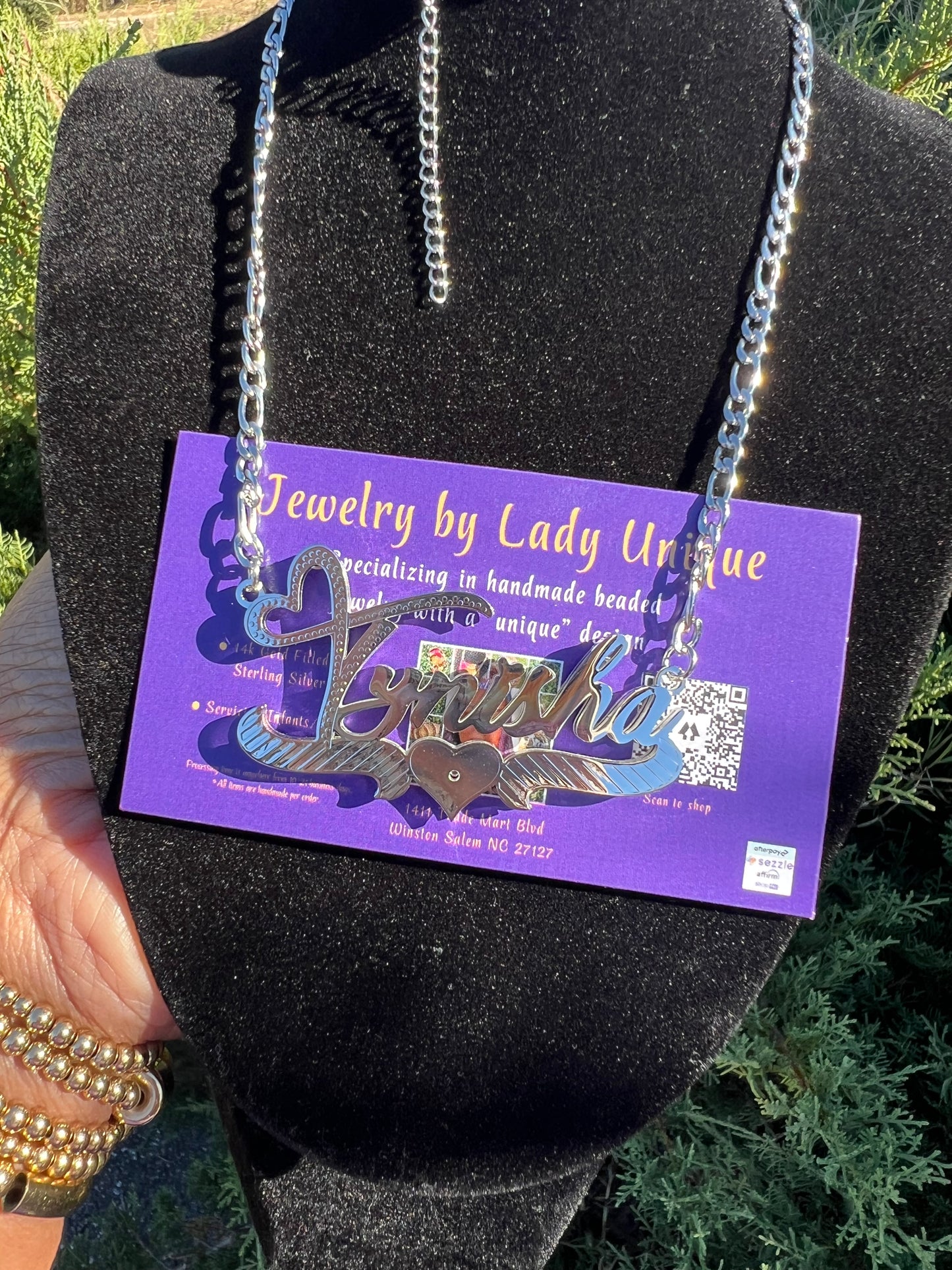 Stainless Steel Heart Nameplate