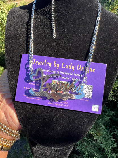 Stainless Steel Heart Nameplate