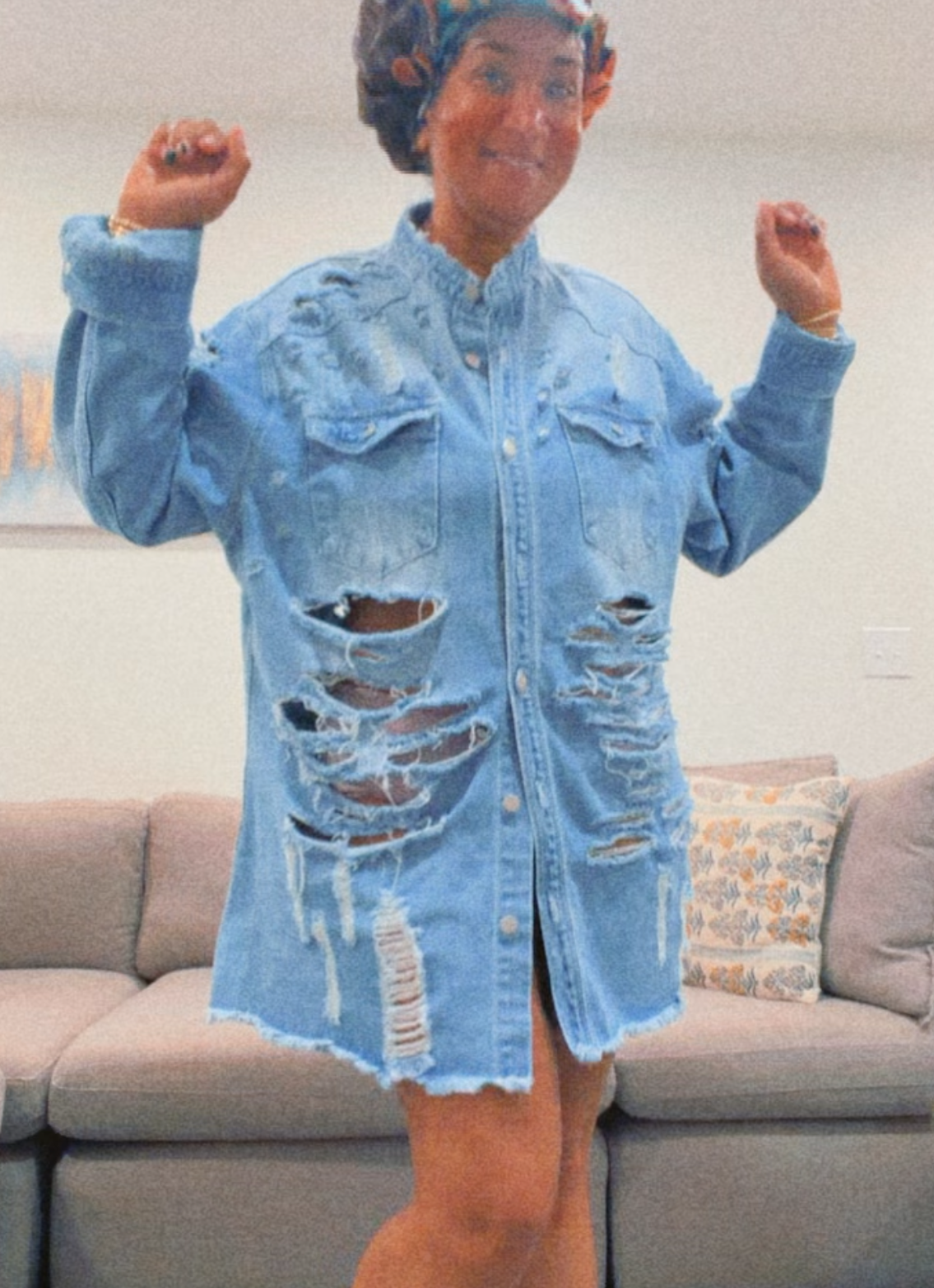 Heavy Denim Tshirt Dress/Jacket