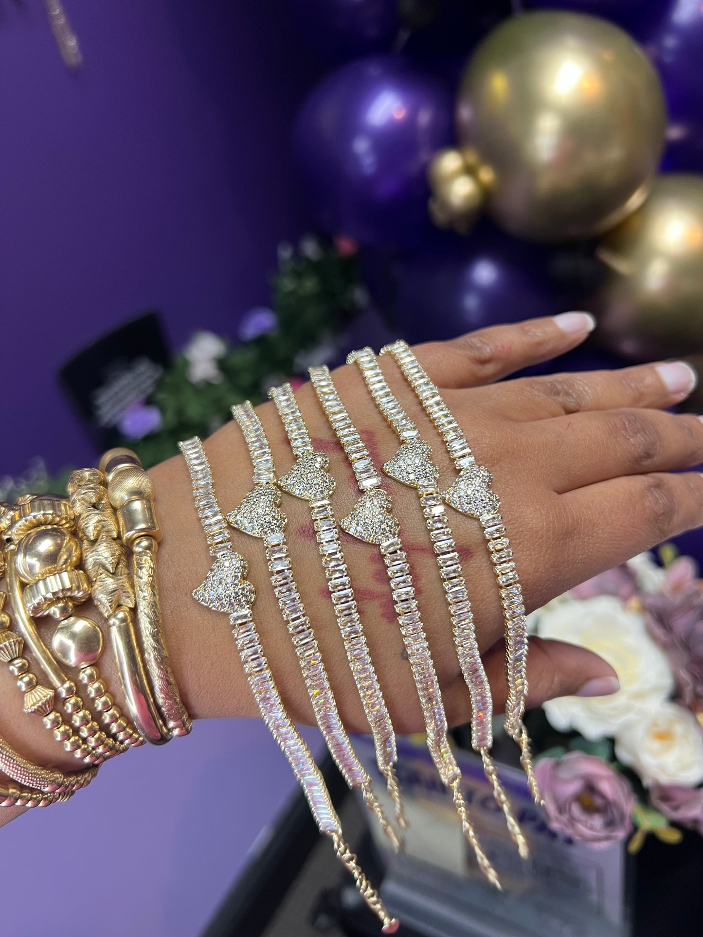 Heart Baguette Bracelet