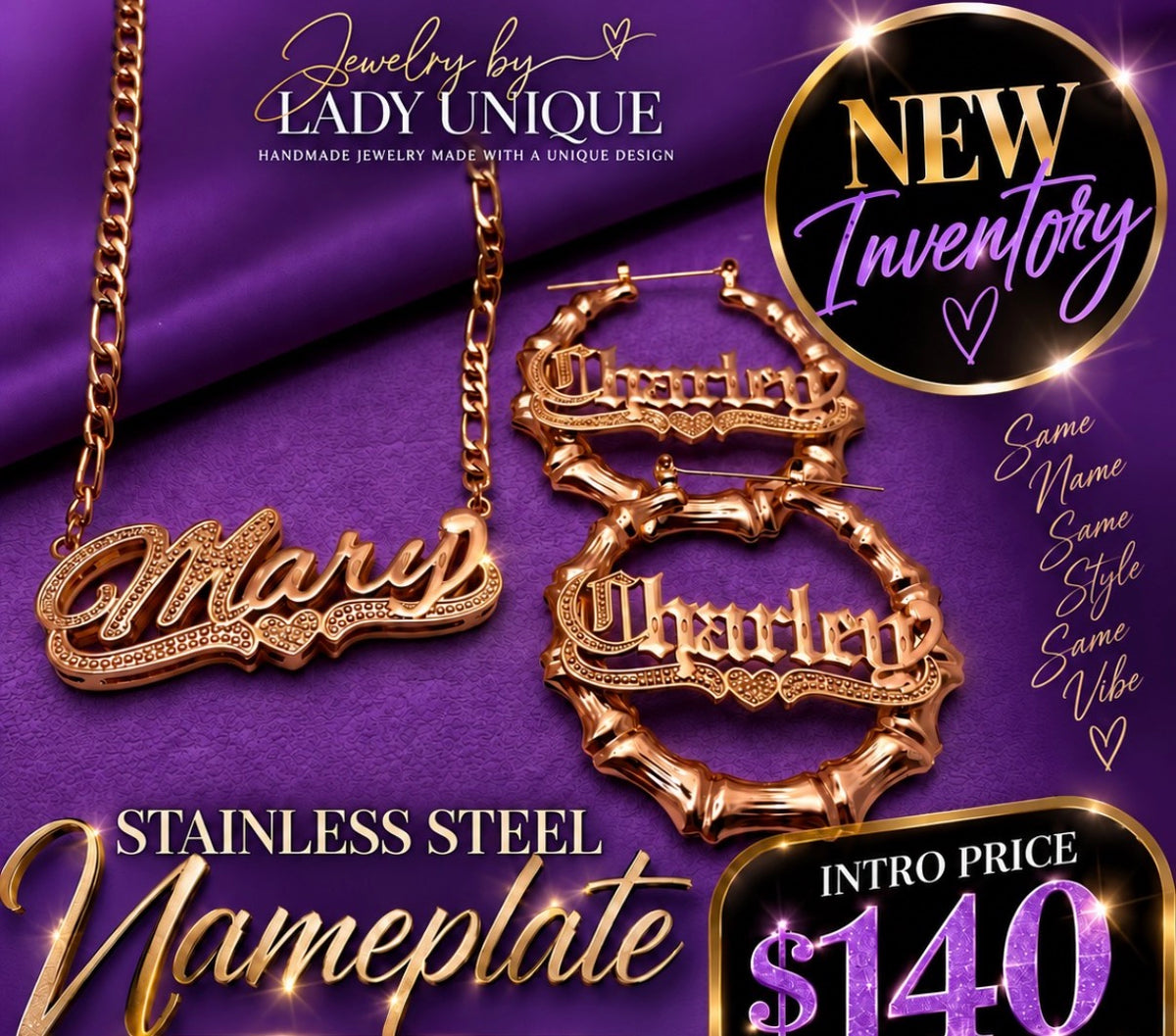 Stainless Steel Nameplate Set