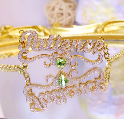 Single Birthstone Nameplate