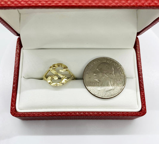 Slim Nugget Initial Ring
