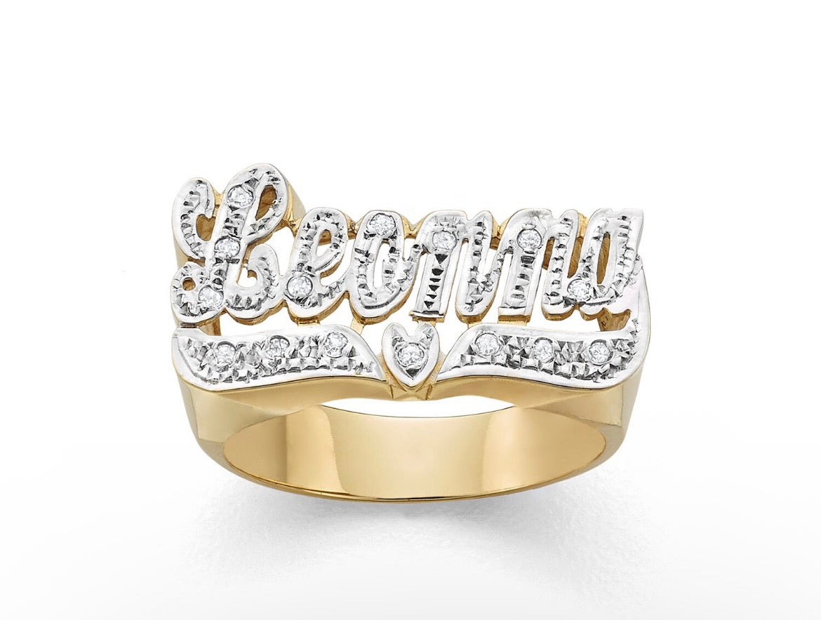 10K Gold Nameplate Ring