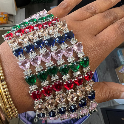 Silver w/Colorful Hearts
