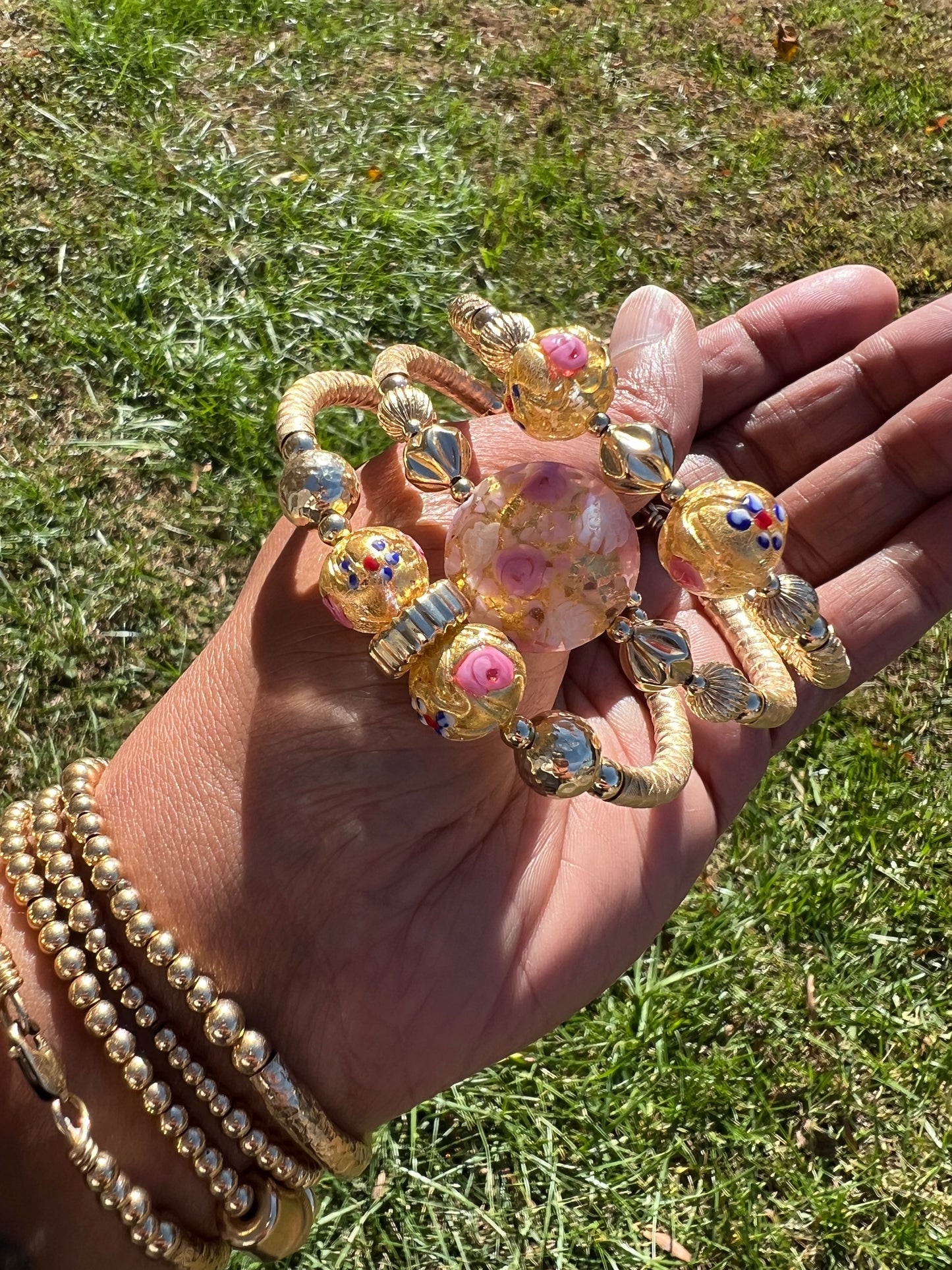 Gold/Pink Confetti Love