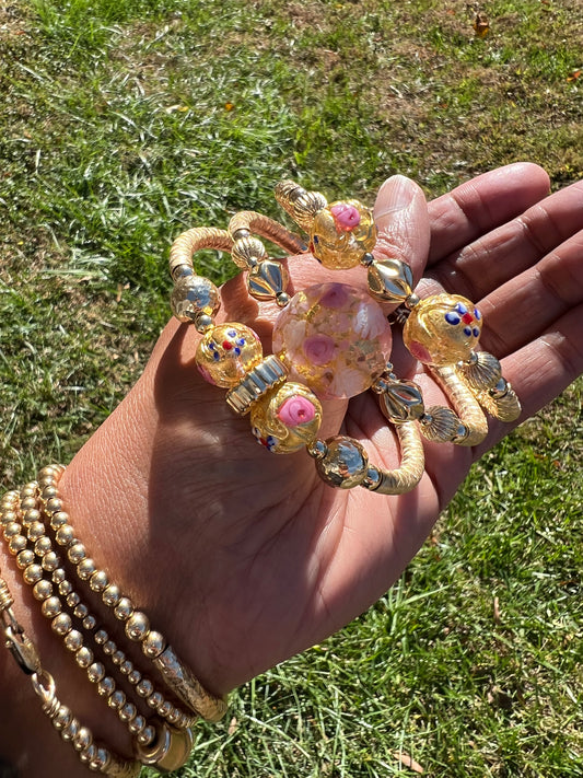 Gold/Pink Confetti Love