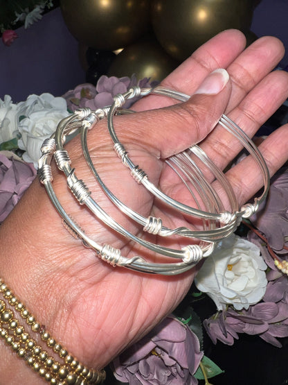 Plain Handmade Wire Bangle Set