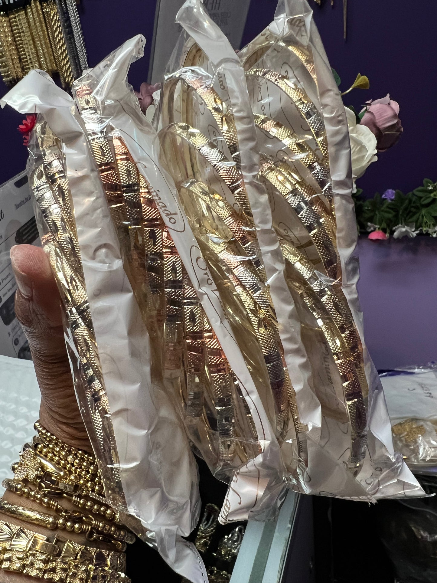 Tri Color Fluffy Wrist Bangle