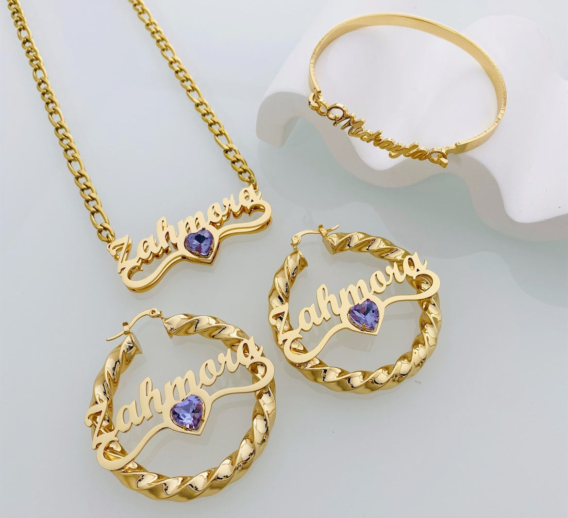 Birthstone Nameplate Set