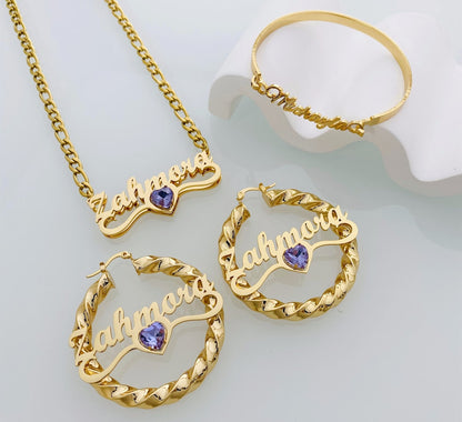 Birthstone Nameplate Set