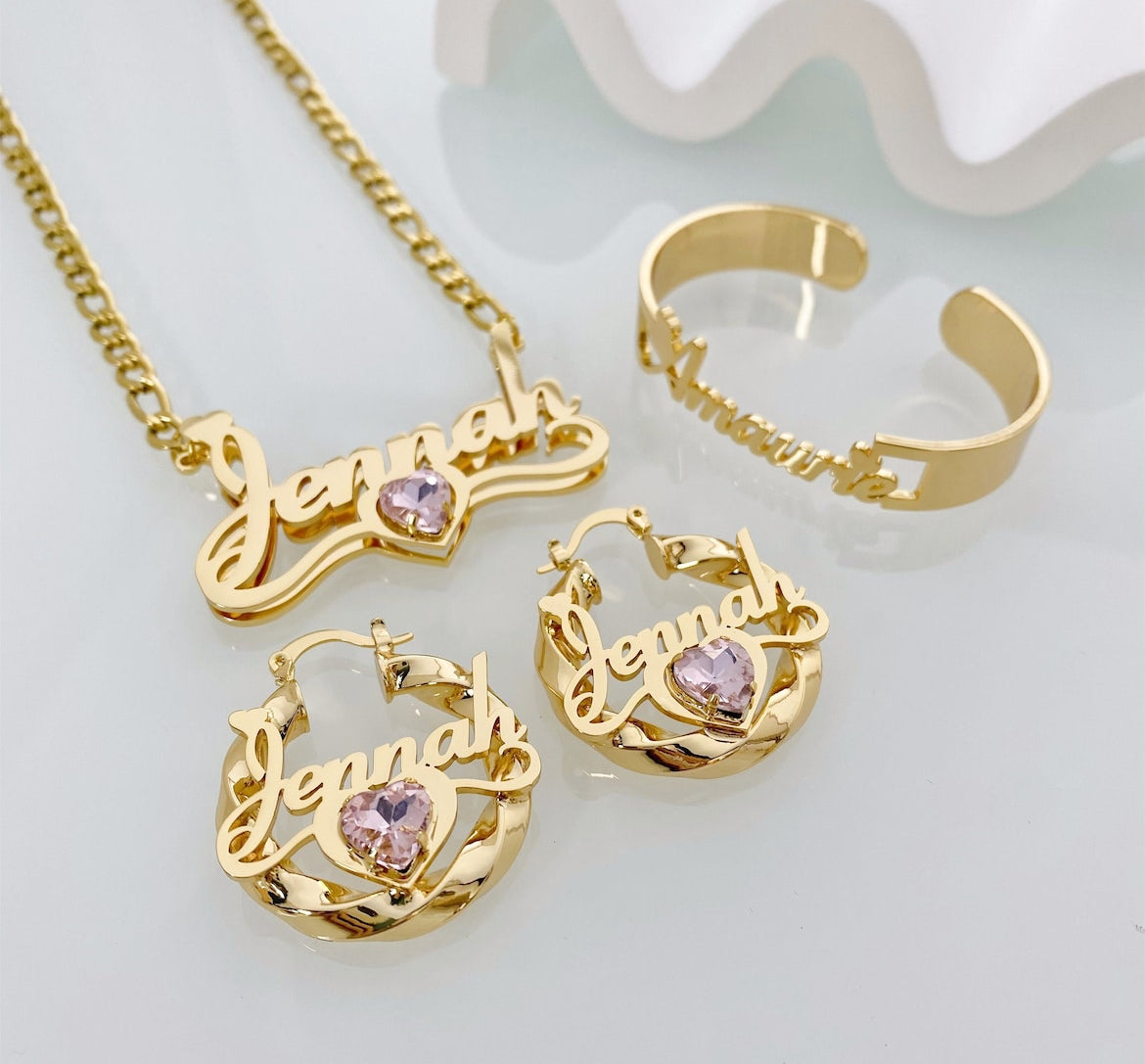 Birthstone Nameplate Set