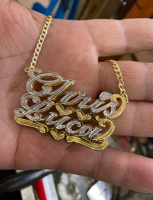 14k Gold Double 2 Name Dipped